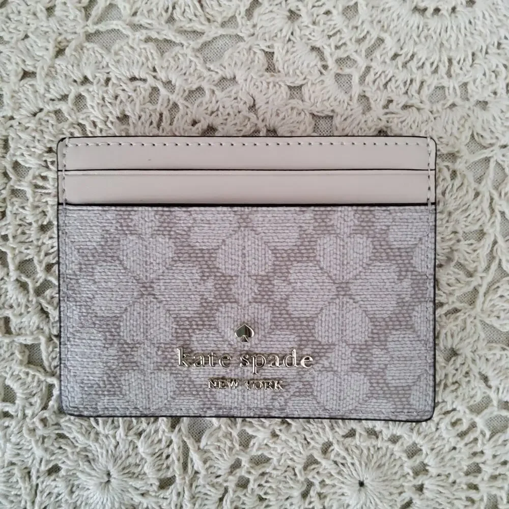 Kate Spade Women's Spade Flower Card Case in Dark Beige